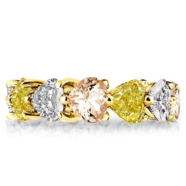 Champagne Yellow Topaz Heart Cut Eternity Wedding Band 18k Gold Plated Sterlin 29$